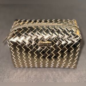 Tarte Gold Weave Toiletry Makeup Bag Pouch